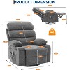 Rocker Recliner, 360° Swivel Linen Glider Chairs, Side Pocket & 2 Cup Holders, for Living Room, Bedroom - 3 of 4
