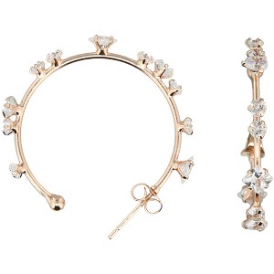 Pavilion Gift Company - Stunning Crystal in Rose Gold - 1.25" Cubic Zirconia Hoop Earrings - Earrings - 1 of 4