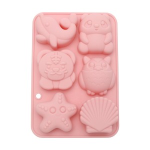 Unique Bargains Candy Moulds 6-Cavity Owl Dolphin Seashell Candy Mould Hand Wash 6.38"x4.37"x0.98" 1 Pc - 1 of 4