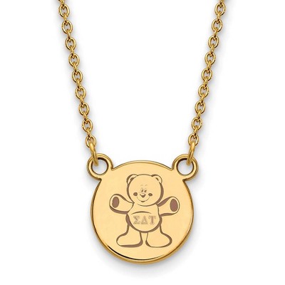 Black Bow Jewelry 14k Yellow Gold Plated Sterling Silver Sigma Delta Tau Greek Life Necklace 18 Inch