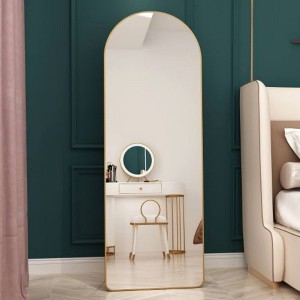Upgraded Aluminum Alloy Arched Floor-to-Wall Mirror, Bathroom Vanity, Bedroom, Retail Store - 1 of 4