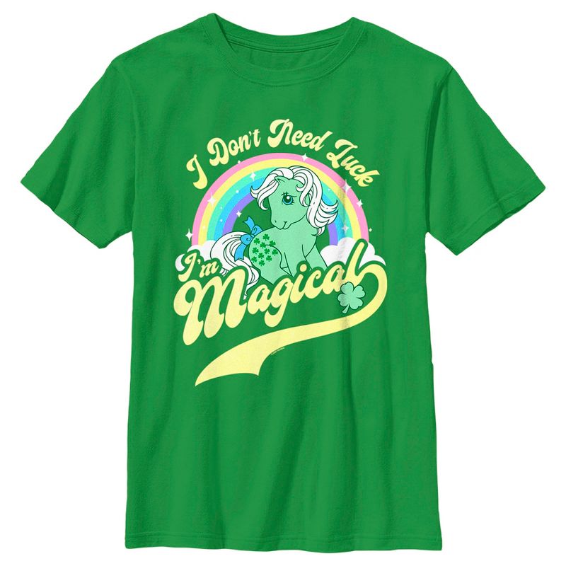 Boy's My Little Pony St. Patrick's Day I Don't Need Luck I'm Magical T-Shirt, 1 of 5