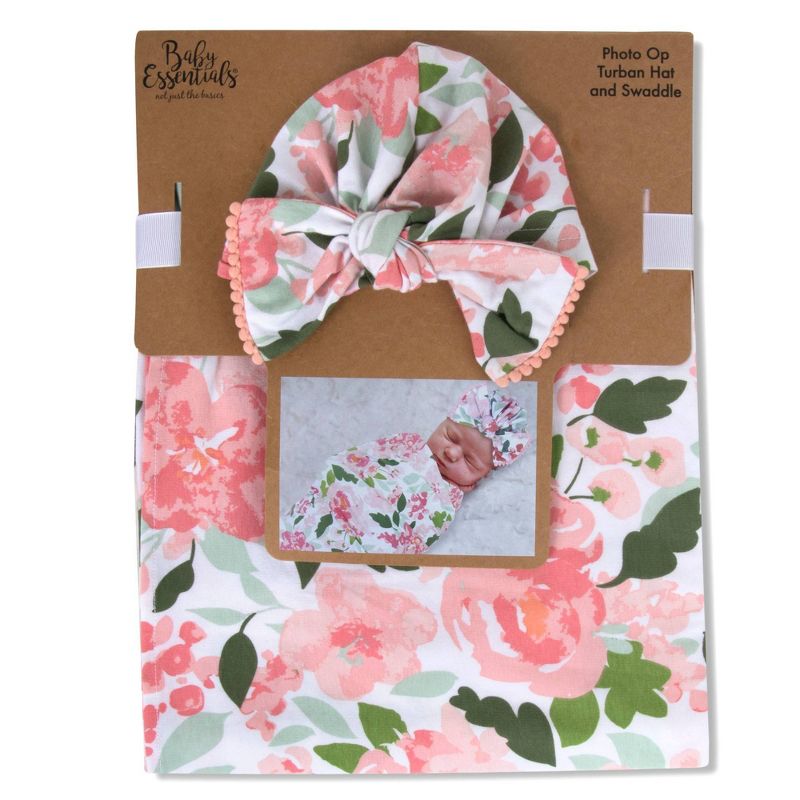 Baby Essentials Rose Floral Swaddle Blanket, 1 of 4