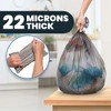 Hand-E Small Trash Can Liners, 100 Count - 4 Gallon Garbage Liners - 22 Microns Thick, Gray Transparent - image 3 of 4