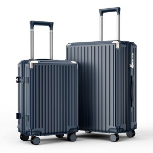 SUGIFT 2 Piece Hardside Luggage Set 20" 24" PC Suitcase with TSA Lock Spinner Wheels Expandable Design Aluminum Handle Cup & Phone Holder - 1 of 4