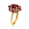 Ross-Simons 1.90 ct. t.w. Garnet and .80 ct. t.w. Rhodolite Garnet Ring With .10 ct. t.w. White Topaz in 18kt Gold Over Sterling - 3 of 4