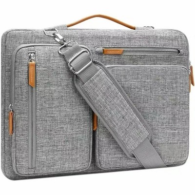 MaseiKar 360 Protective Laptop Bag,15 inch Computer Bags Compatible with MacBook Pro 16 inch,,Side Open Messenger Bag with 4 Zipper Pockets, Gray