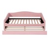 TIRAMISUBEST Teddy Fleece Upholstered Daybed with LED Light and Trundle, Twin/Full Size Daybed Frame Sofa Bed with Wood Slats Support - 4 of 4