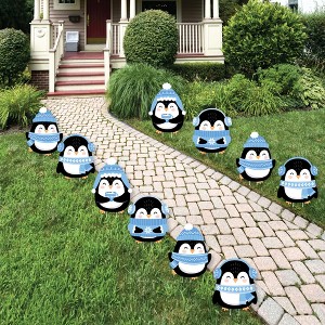 Big Dot of Happiness Winter Penguins - Lawn Decorations - Outdoor Holiday and Christmas Party Yard Decorations - 10 Piece - 1 of 4