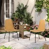 Christopher Knight Home Clara Outdoor Rattan Chair and Acacia Wood Table 3 Piece Chat Set - 2 of 4
