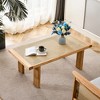 Vynxaria Modern rectangular rattan tabletop ,rubber wooden legs,rattan woven side table for small tables in living rooms,dining rooms, bedrooms - 2 of 4
