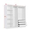TIRAMISUBEST Doorless Wooden Storage Wardrobe for Dedroom with Shelves and 3 Drawers - Mobile Lateral Filing Cabinet, Locking Wheels, Adjust - 3 of 4