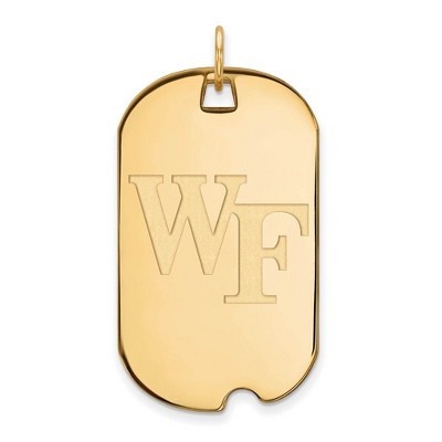 Black Bow Jewelry 10k Yellow Gold Wake Forest Demon Deacons NCAA Large Pendant