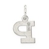 Black Bow Jewelry Sterling Silver, Amanda Collection Small Block Style Initial P Pendant - 3 of 4