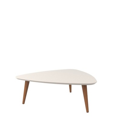 11.81" Utopia High Triangle Coffee Table with Splayed Legs Off-White - Manhattan Comfort