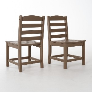Hrinhom 2-Piece Outdoor Chairs,Modern Patio Chairs with HDPE Frame - 1 of 4