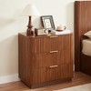 Vynxaria 3 Drawers Drasser 2PCS, 27.6'' Wide Modern Chest of Drawers Curved wave Design,Nightstand,Wood Drawer Organizer - 3 of 4