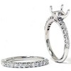 Pompeii3 1ct SI Half Eternity Diamond Wedding Ring Set 14K White Gold - 3 of 4