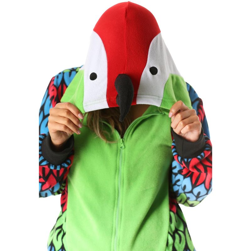 Just Love Womens One Piece Parrot Adult Onesie Hooded Pajamas, 2 of 6