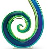HomeRoots 16" Blue and Green Murano Glass Modern Abstract Tabletop Sculpture - 4 of 4