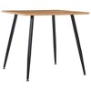 vidaXL MDF Dining Table with Steel Legs, Modern Design Square Table for Kitchen and Dining Room, Easy to Clean, Oak and Black, 31.7"x31.7"x28.7" - 2 of 4