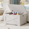 Storage Chest, Wooden Storage Bench with Safety Hinge, Easy Assembly, Large Toy Chest for Entryway, Living Room, Bedroom - 2 of 4
