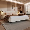 Sapphtopaz Bed Frame Chic Boucle Upholstered Platform Bed with Headboard, Integrated Lights and Shelves, No Box Spring Needed - 3 of 4