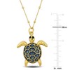EVERLY JEWELRY | Yellow Plated Silver Enamel Bead Station Tortoise Charm Necklace – Multiple color Enamel - 4 of 4