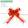 Unique Bargains Plastic Gold Edge Satin Decorations Gift Wrap Bows Pull Bows 10 Pcs - 2 of 4