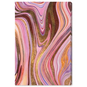 Doll Memories - Pink Geode Canvas Mineral Agate Geode Wall Art by Art Remedy Framed - 1 of 4
