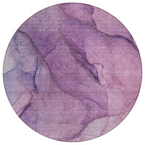 Purple Lilac And Lavender Abstract Washable Indoor Outdoor Area Rug - 1 of 4