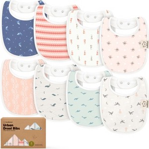KeaBabies 8pk Organic Baby Bibs for Boy, Baby Drool Bib for Baby Boys and Girls, Newborn Teething Bibs - 1 of 4