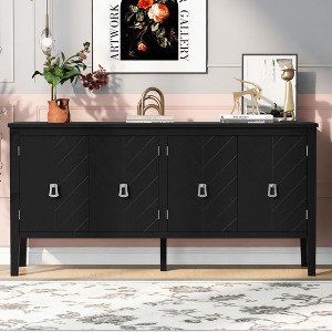 CAVINAS Modern Sideboard Cabinet with Adjustable Shelves & Retro Metal Handles,Buffet Cabinet with Storage for Kitchen,Dining Room - 1 of 4