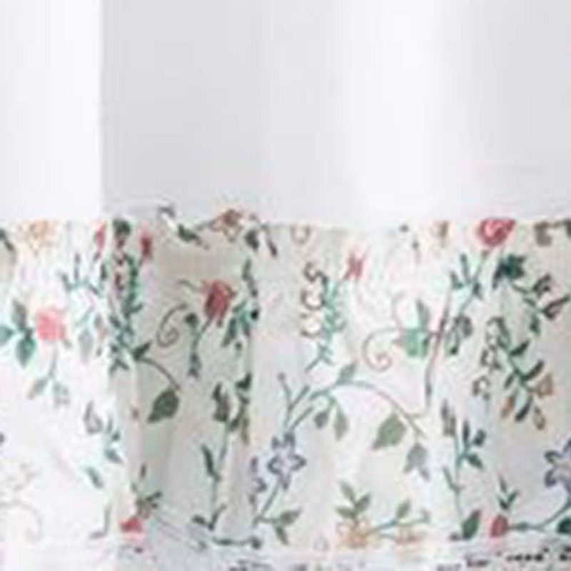 Ellis Country Floral Small Scale 1.5" Rod Pocket Floral Pattern with Ruffle Lace Edge Valance 52"x12" Multicolor, 3 of 4