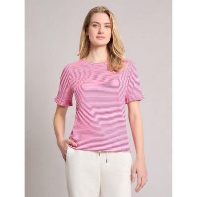 Ruffle Sleeve Stripe Top