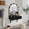 Vanity Desk Modern with Lighted Mirror and Charging Station for Small Spaces 31.5in Wide-3irtyhousy - 2 of 4