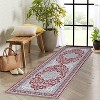Vintage Washable Area Rug, Floral Medallion, Ultra Soft Accent Carpet for Living Room, Bedroom, Entryway, Non-Slip, Low-Pile - 3 of 4