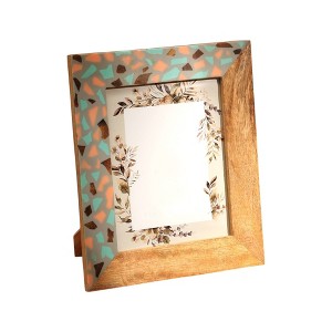 HomeRoots 8" x 10" Natural And Gray Faux Terrazzo Wood And Resin Tabletop Picture Frame - 1 of 4