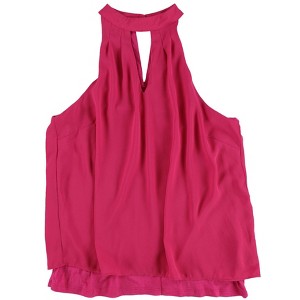 bar III Womens Keyhole Cold Shoulder Blouse, Pink, X-Large - 1 of 2