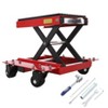 Motorcycle Lift Table 1200 Lbs Red with Ratchet Wrench Heavy-Duty Steel Motorcycle Jack Unbreakable Bearings - 3 of 4