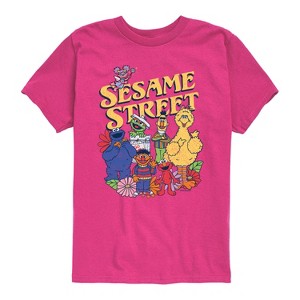 Boys' - Sesame Street - SS Group Flowers Short Sleeve Graphic T-Shirt - 1 of 3