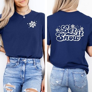 Simply Sage Market Women's Retro Let It Snow Front and Back Short Sleeve Graphic Tee - 1 of 4