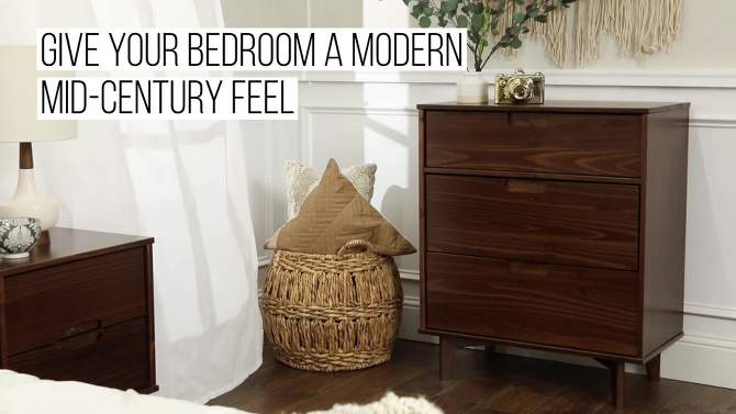 Mid-Century Modern Wood 3 Drawer Dresser - Saracina Home, 2 of 15, play video