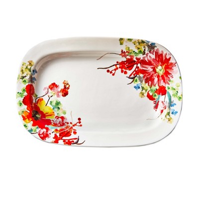 tag Blooming Flowers Rectangular Platter