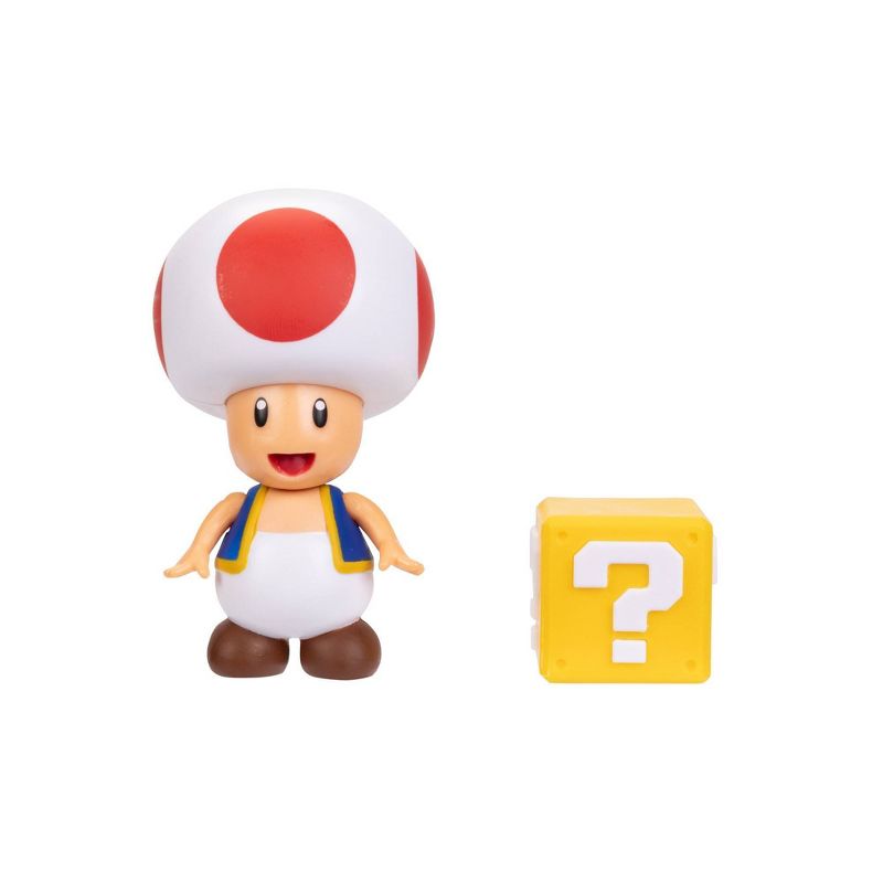 Nintendo Super Mario Toad with Question Mark Block Action Figure, 1 of 7