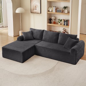 Whisen Modular Corduroy Sectional with Chaise Lounge - 1 of 4