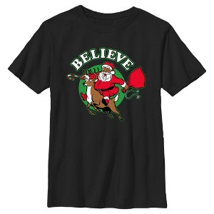 Boy's Lost Gods Believe Santa Candy Cane T-Shirt - 1 of 4