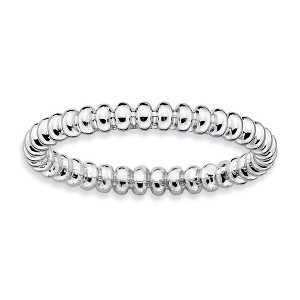 Black Bow Jewelry 2.25mm Stackable Sterling Silver Beaded Band - 1 of 4