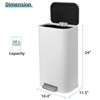 Trash Can - 3.2/5.3/8 Gal,12/20/30 L Stainless Steel Kitchen Trash Can Rectangular Garbage Bin with Soft Close Lid Foot - 2 of 4