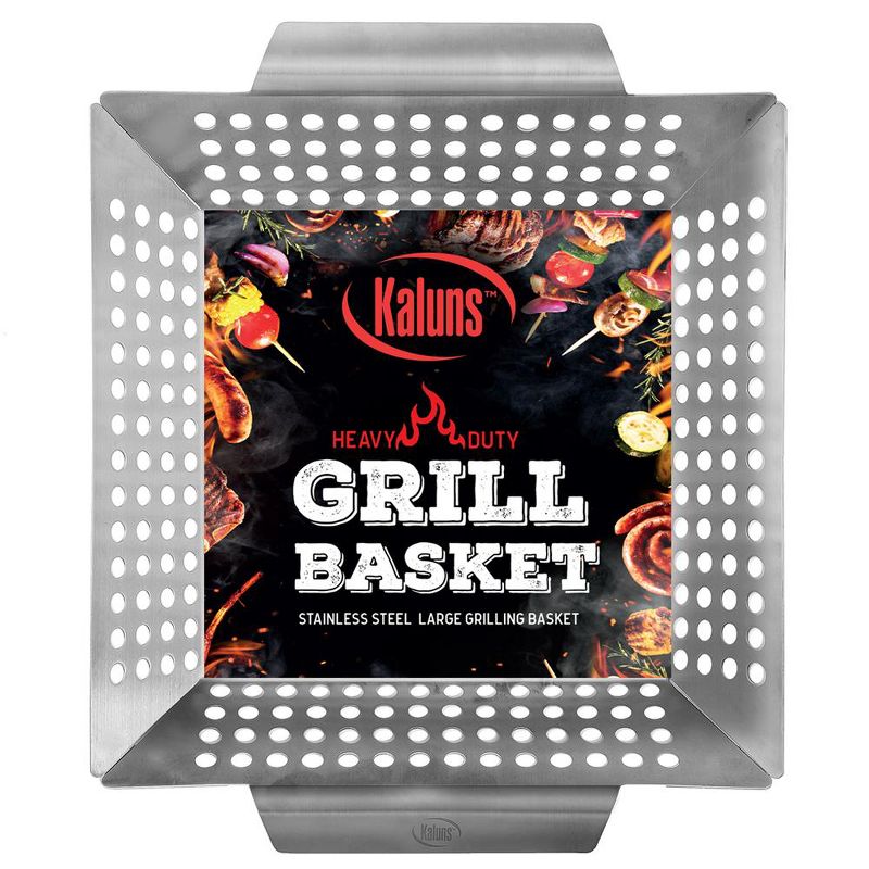 Kaluns Grill Basket, Heavy Duty Stainless Steel  Grilling Basket for Vegetables and Meat, 1 of 3